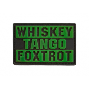 Нашивка PVC/ПВХ с велкро Whiskey. Tango. Foxtror Олива на чёрном